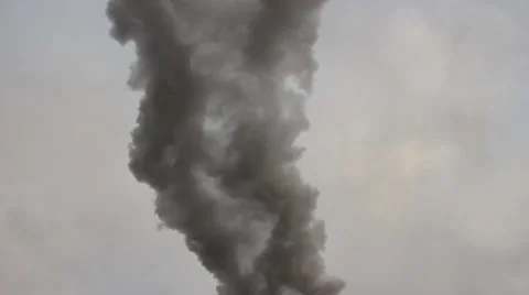 Close up from many black smoke Stock Footage 45041561