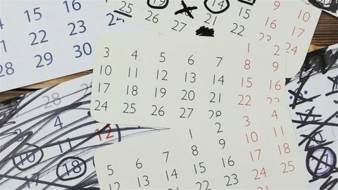 Close up many calendar sheets Stock Footage 119770332