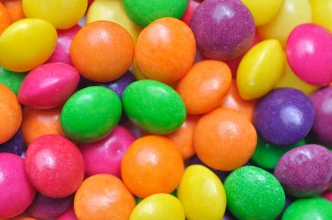 Close up many colourful candy Stock Photos