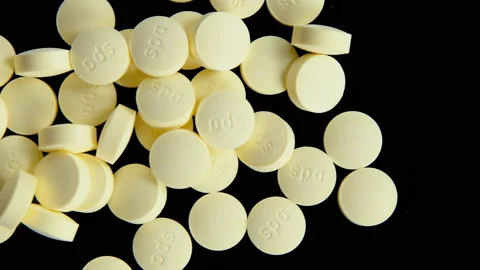 Close Up Of Many Different Pills Stock Footage 164295245