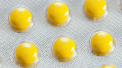 Close Up Of Many Different Pills Stock Footage 164296470