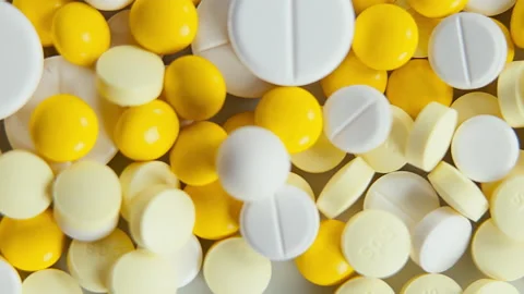 Close Up Of Many Different Pills 動画素材 164296789