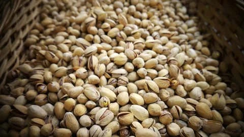 Close-up of many nice pistachios Stock Footage 319681883