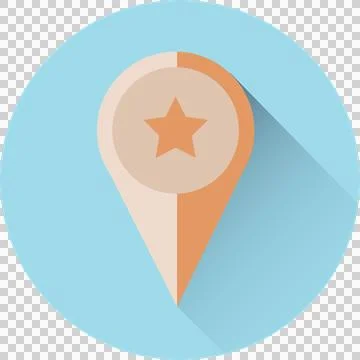 Close-up of map marker in blue circle Stock Illustration