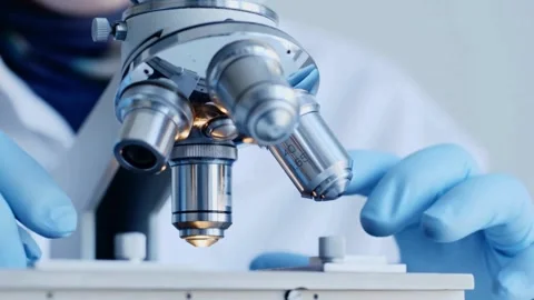 Close up of the Marburg virus under the microscope, in FHD 60 fps video format Stock Footage 336583448