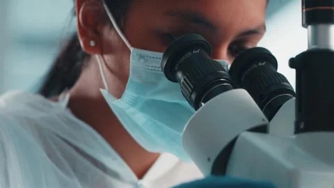 Close up of the Marburg virus under the microscope, in FHD 60 fps video format Stock Footage 336583530