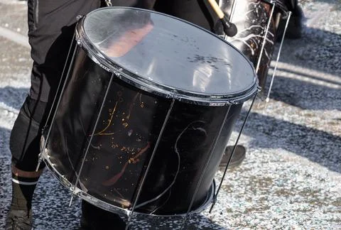 Close-up marching band drum. Stock Photos