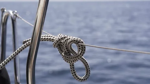 Close-up of the marine knot Stock Footage 195092702
