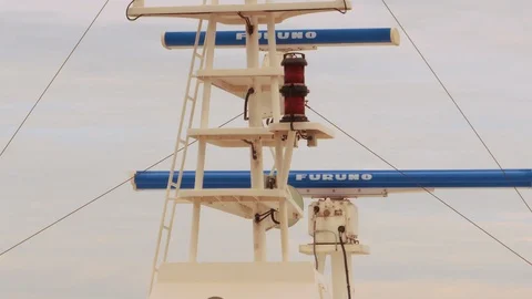 Close-up of a marine radar Stock Footage 97540400