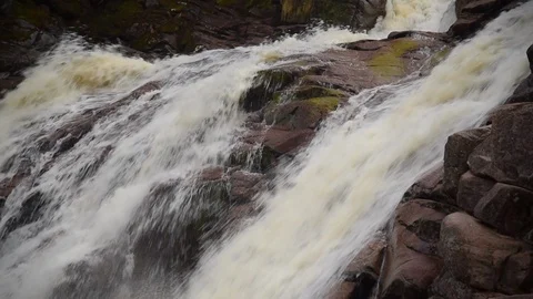 Close-up Mary Ann Falls, Cape Breton, Nova Scotia Stock Footage 111729115