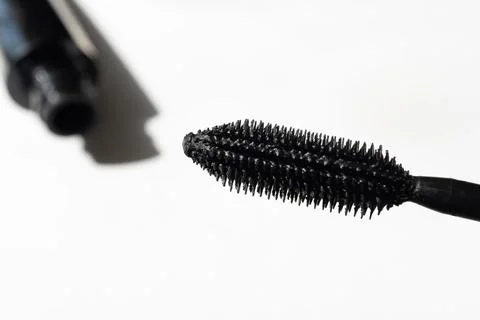 Close up of a mascara on grey background Stock Photos