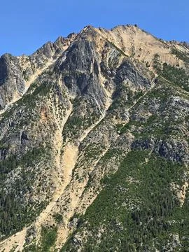 Close-up of a massive rocky mountain face Stock Photos