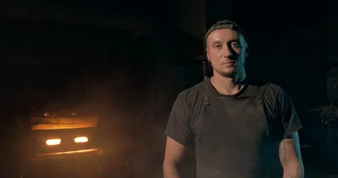 Close-up of a master guy with a kind smile Video stock 145128232