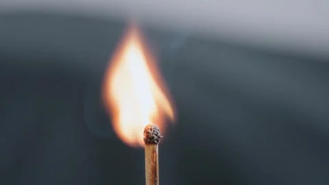 Close up of a match that gets lit then blown out Stock Footage 325090317