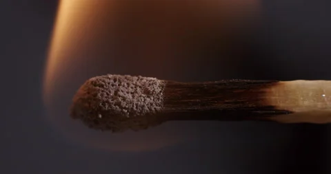 Close-Up Of Match Head Igniting Video stock 158866700