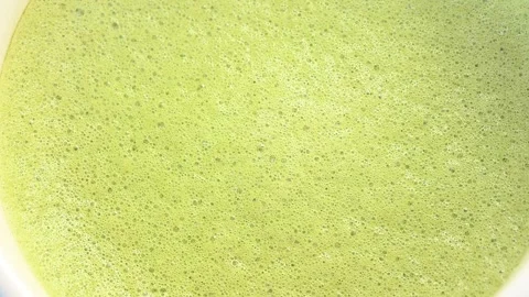 Close up of matcha texture with creamy foam Stock Footage 334132052