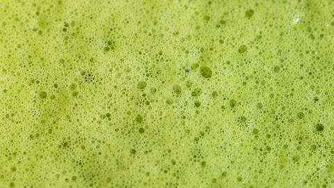 Close up of matcha texture with creamy foam Stock Footage 334132058