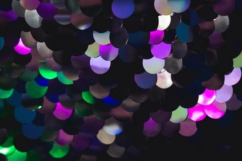 Close up on a material covered with sequins Foto stock