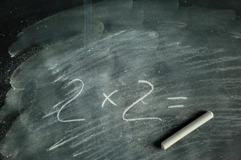 Close up of math formulas on a blackboard Stock Photos