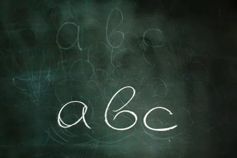 Close up of math formulas on a blackboard Stock Photos
