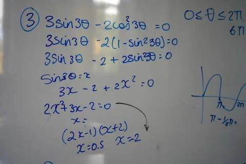 Close up of math, graphs and equations on a white board Stock Photos