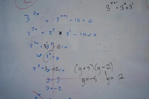 Close up of math, graphs and equations on a white board Stock Photos