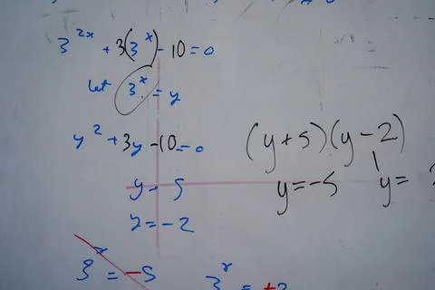 Close up of math, graphs and equations on a white board 스톡 사진