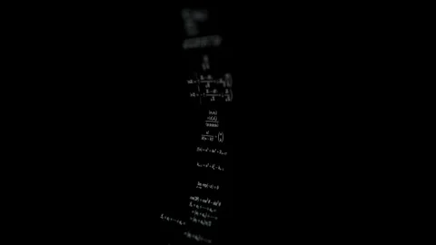 Close-up of mathematical formulas on a black background. 3D rendering animation. Video stock 310909585