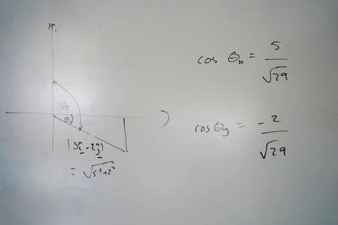 Close up of maths equations on a school whiteboard Stock Photos
