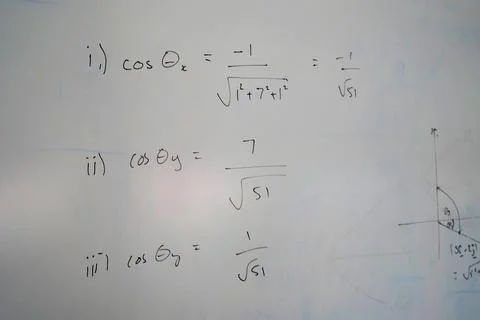 Close up of maths equations on a school whiteboard 库存照片