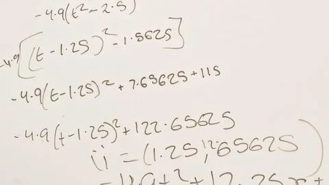 Close up of maths equations on a whiteboard Stock Photos