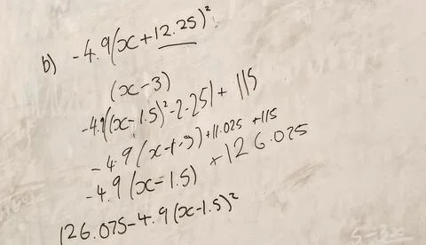 Close up of maths equations on a whiteboard Stock Photos