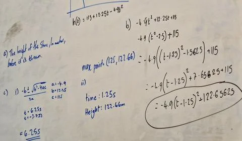 Close up of maths equations on a whiteboard Stock Photos