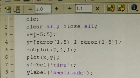 Close up of MATLAB computer code on scre... | Stock Video | Pond5