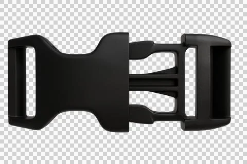 Close-up of a matte black plastic side release buckle Stock Photos