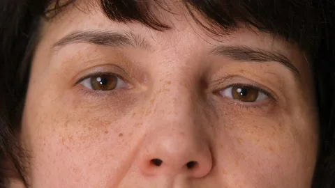 Close up of mature Middle aged confident woman eyes. Face of attractive senior Video stock 171480357