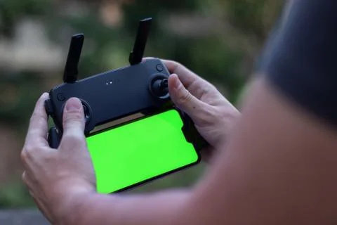 Close-up of the Mavic Mini drone control Stock Photos