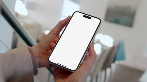 Close Up Max Mobile Phone White Screen Telephone Background Stock Footage 211085857