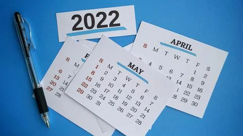 Close up of May month with background of assorted calender of various months Stock Photos
