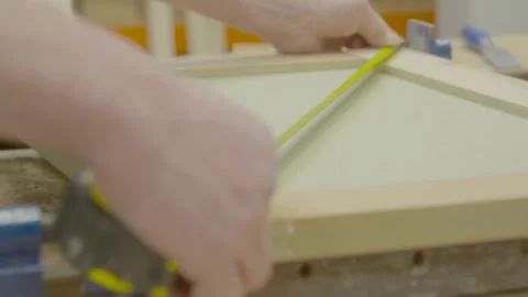 Close up measuring diagonals 스톡 동영상 163413505