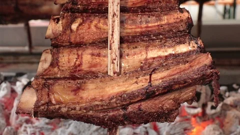 Close up of meat with drops of fat Stock Footage 96157806