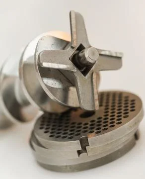 Close-up of meat grinder part Stock Photos