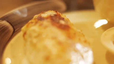 Close up of Meat Pie on the professional kitchen Stock Footage 78487739