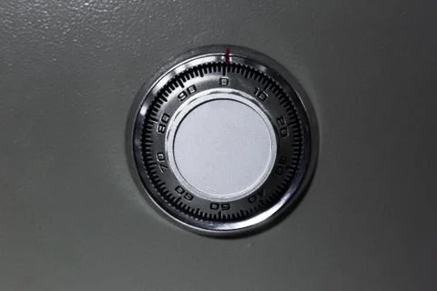 Close-up of mechanical code lock, of metal safe. Stock Photos