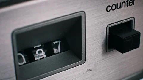 Close-Up of a Mechanical Counter on a Cassette Deck Stock Footage 303895117