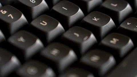 Close-up of Mechanical Keyboard with Red Enter Key. High-angle macro shot o.. Stock Footage 330424891