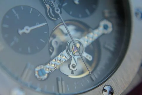 Close up of a mechanical watch Stock Photos