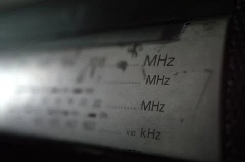 Close up mechanics retro fm metal old Stock Photos