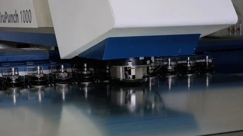 Close-up of the mechanism of the CNC cutting machine. Metal processing. Stock Footage 108953036