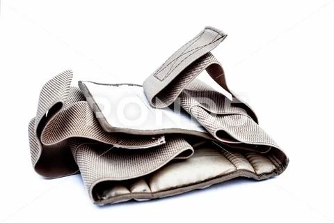 Close up of medical heat waist belt for lower back pain or back pain isolated Stock Photos